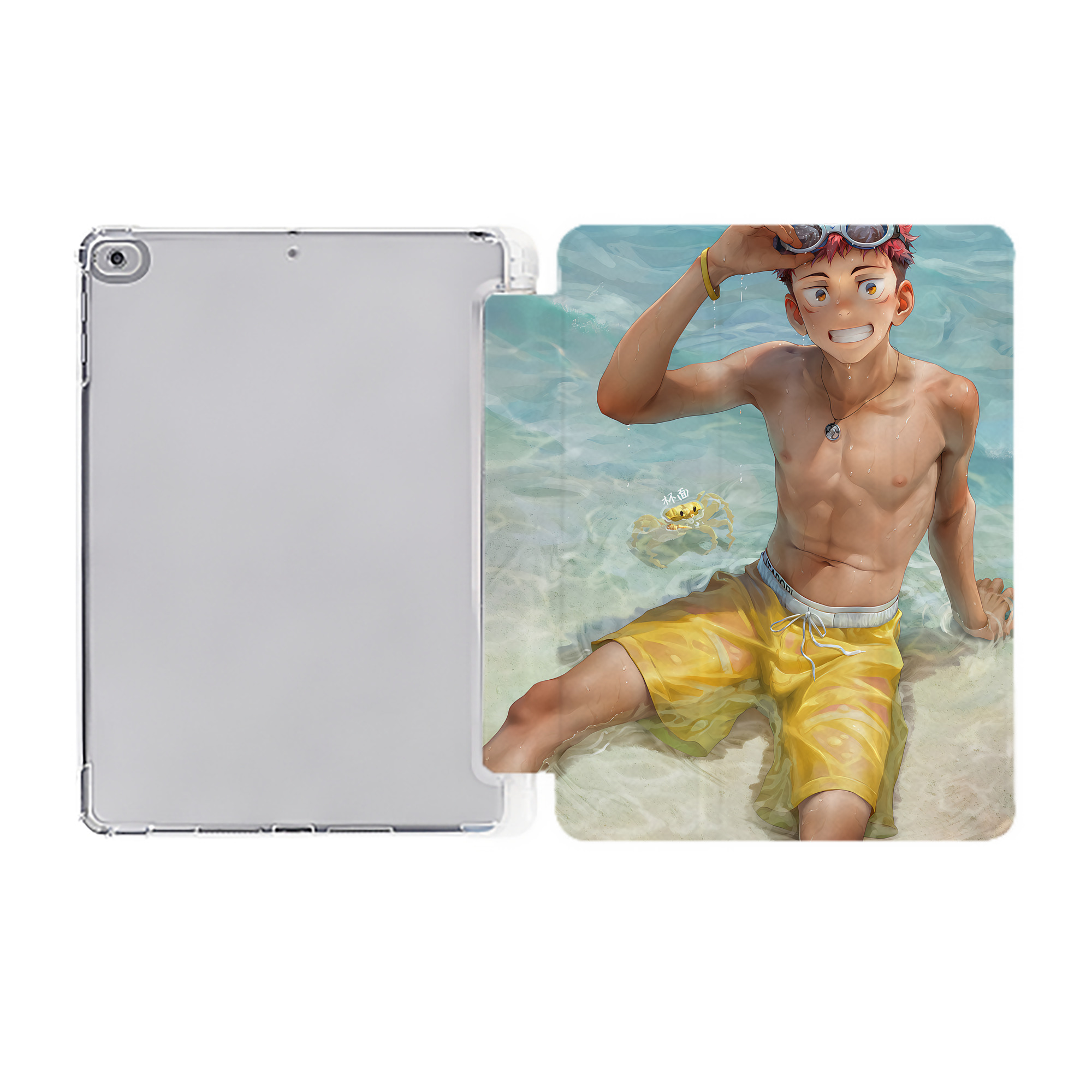 （画像用） 呪術廻戦 Jujutsu Kaisen IPad ケース ペン収納付き 三つ折りスタンド PUレザー×シリコン 対応機種9.5/10.5/10.9インチ